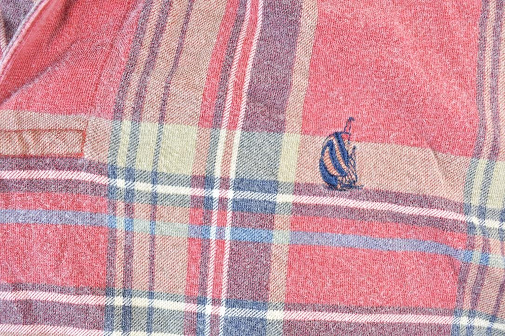 Vintage 1990s Nautica Red Plaid Button Up Shirt