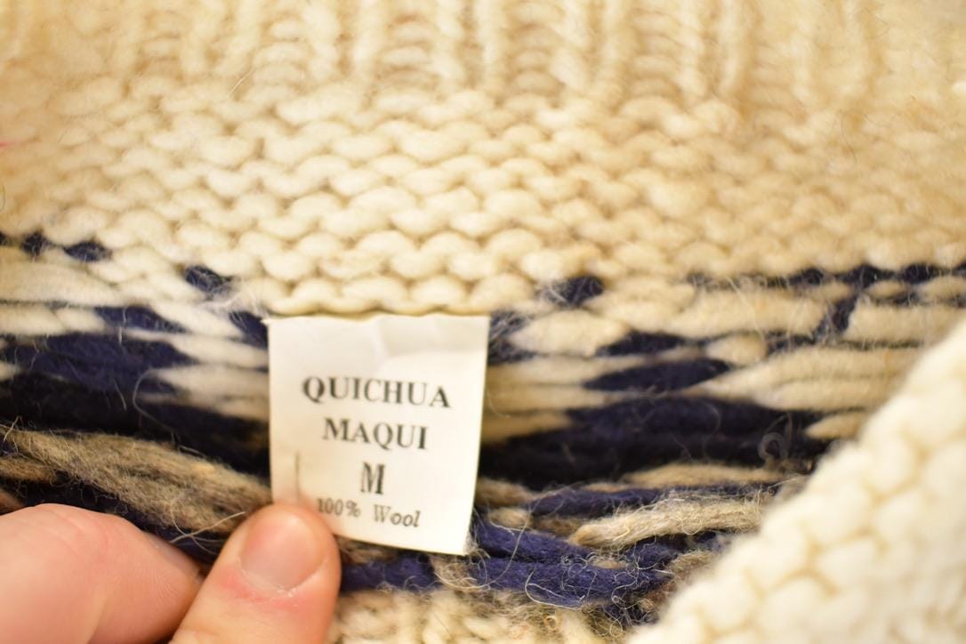 Vintage 1990s Quichua Maqui Wool Knit Crewneck Sweater Women's L