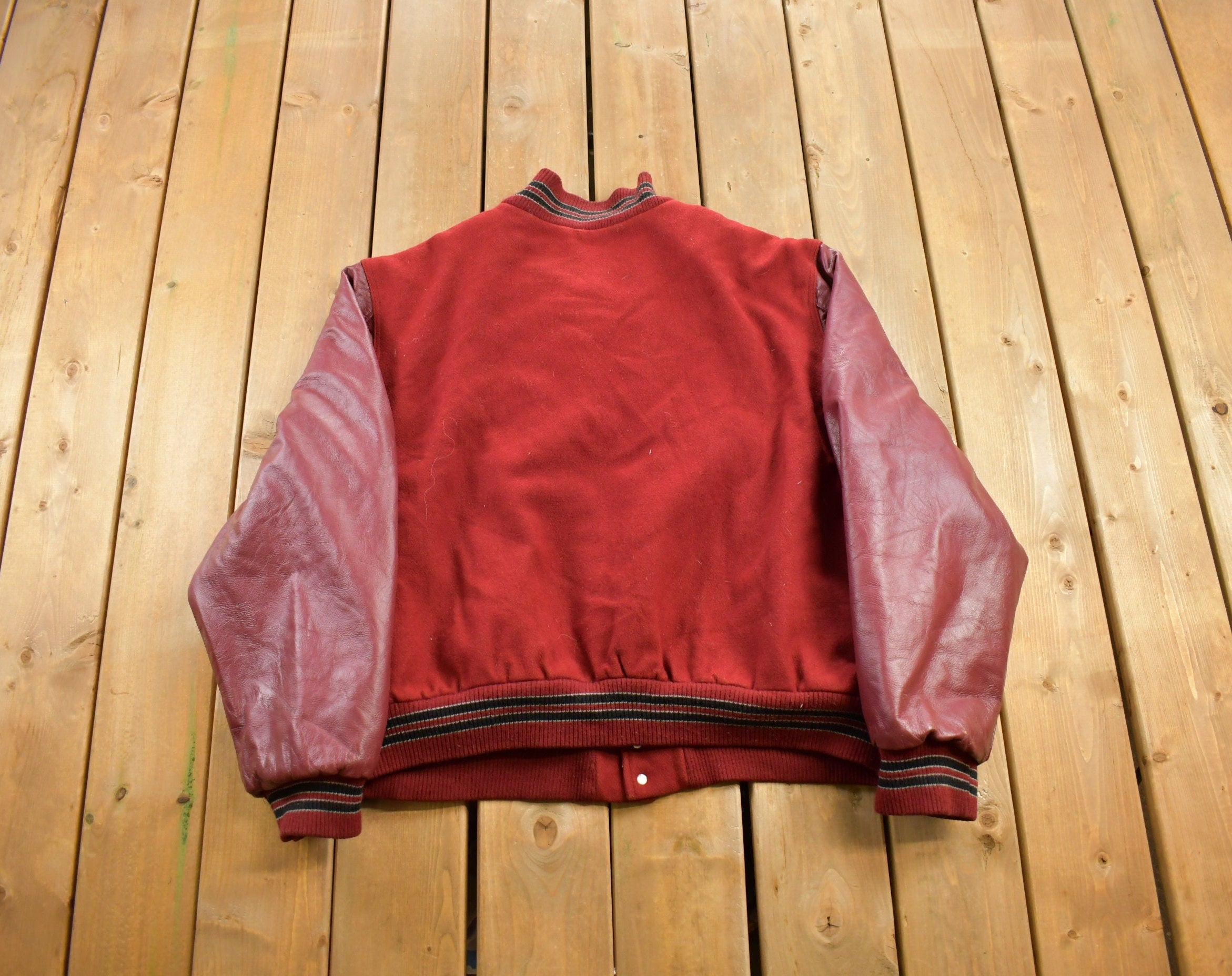 Vintage 1980s City Honors Leather Varsity Jacket