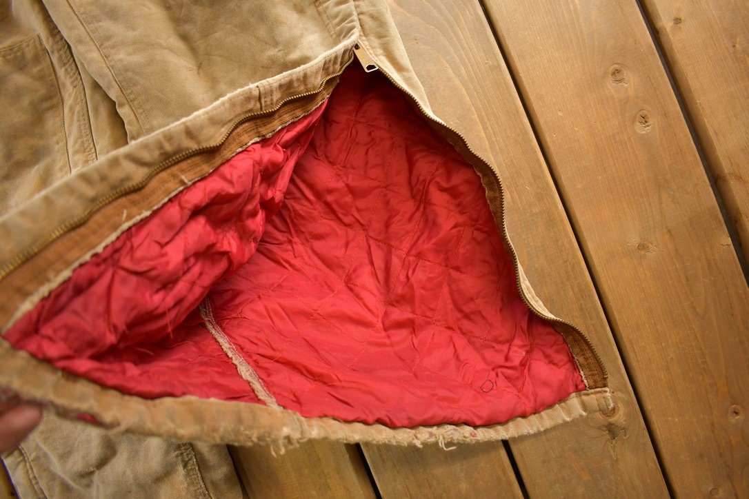 Vintage 1990s Carhartt Double Knee Canvas Overalls Size 44x32