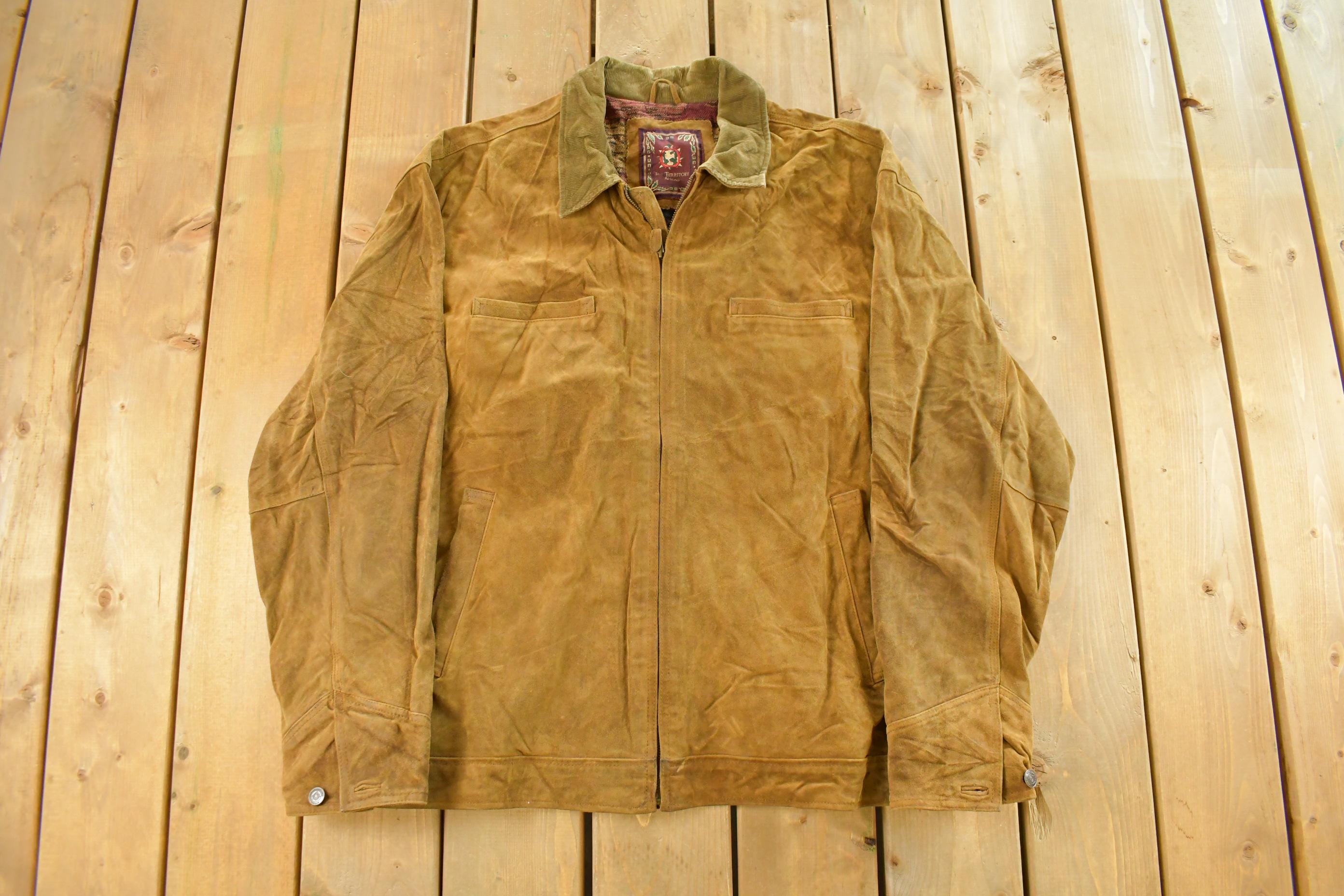 Vintage 1990s The Territory Ahead Leather Jacket Men's 2XL  Fall Outerwear  Leather Coat  Winter Outerwear  Suede Jacket