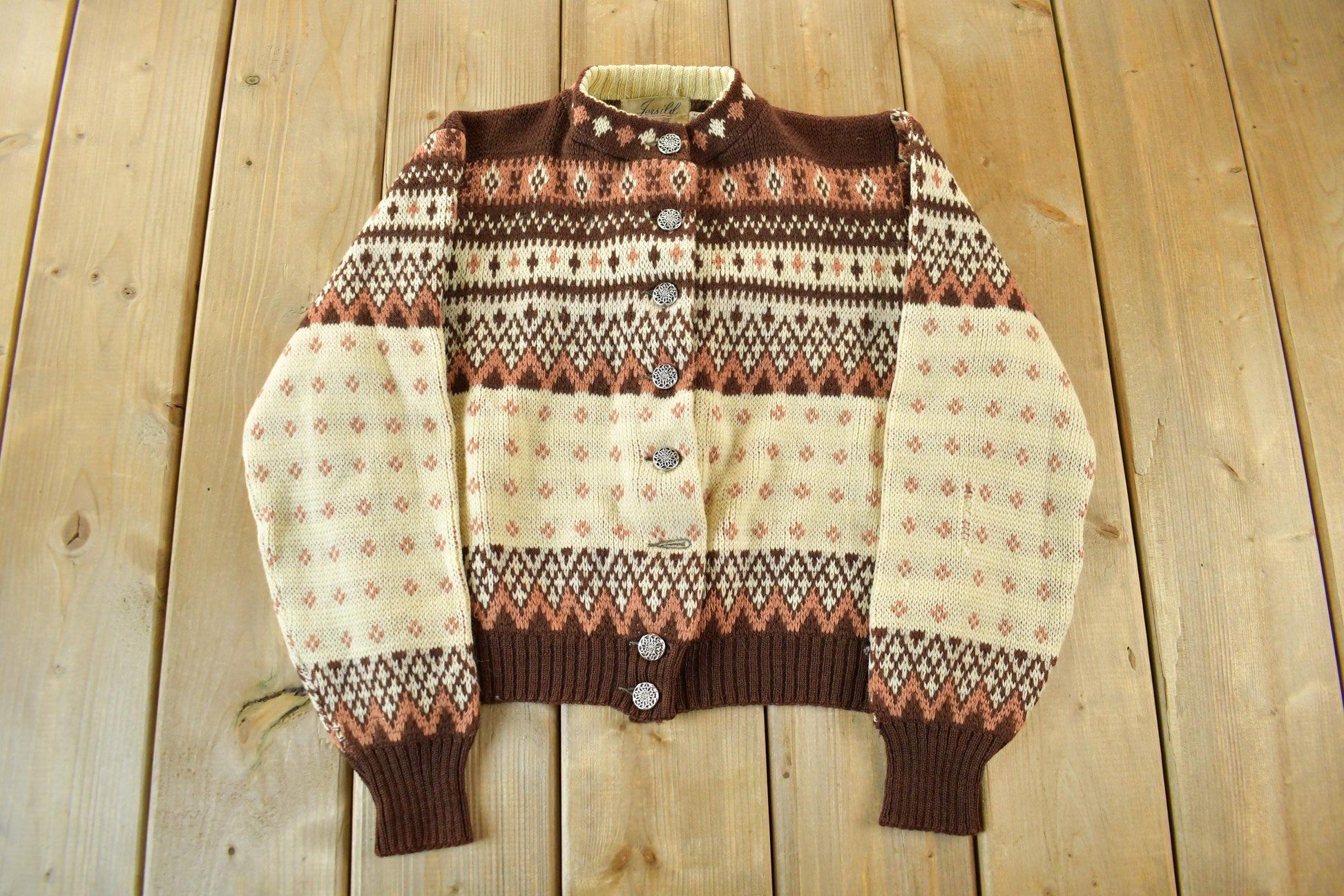 Vintage 1950s 1960s Jersild Wool Knit Cardigan Sweater