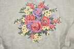 Vintage 1990s Basic Editions Double Collar Floral Graphic Crewneck Sweatshirt
