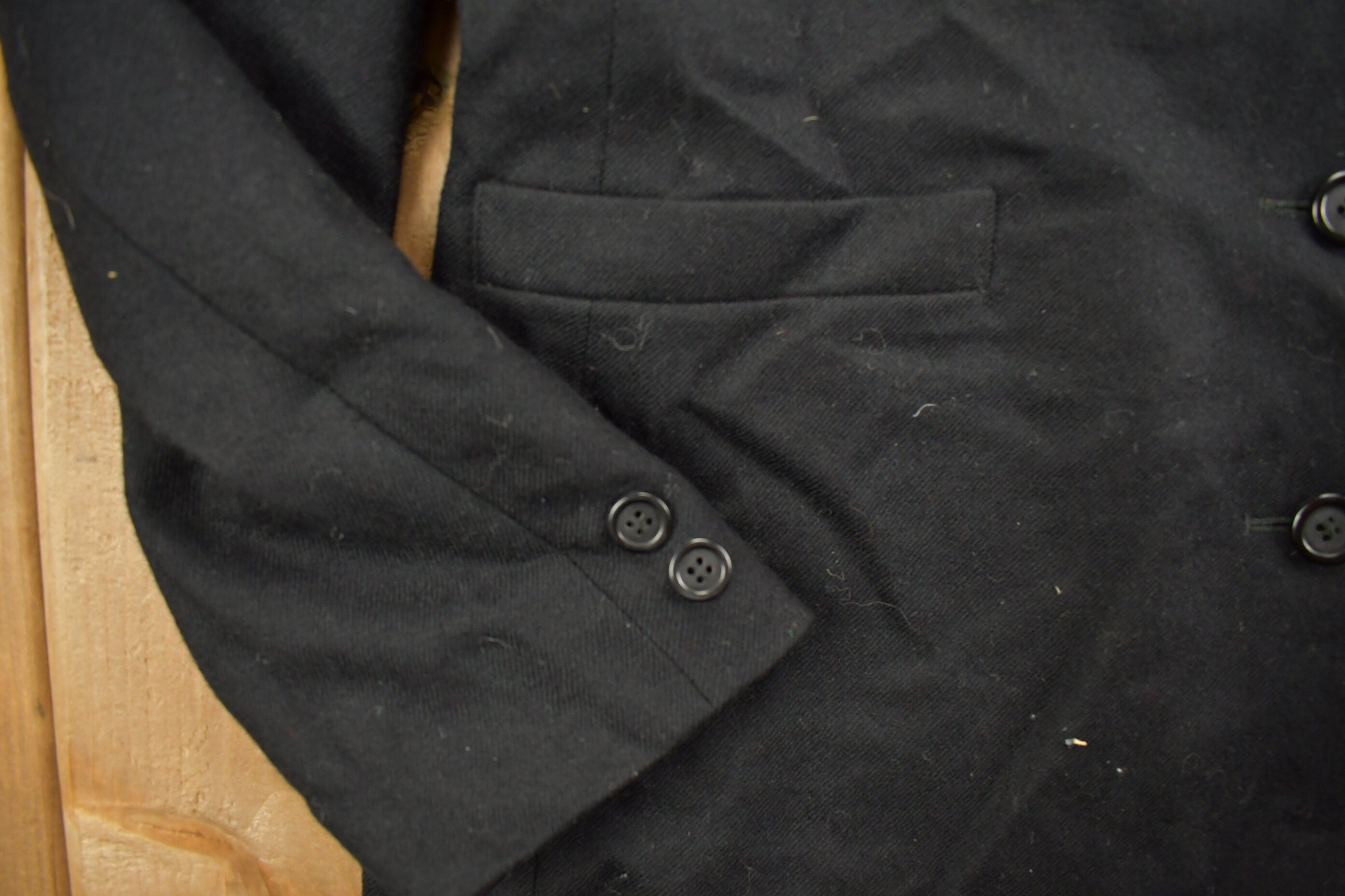 Vintage 1990s Black Lined Trench Coat