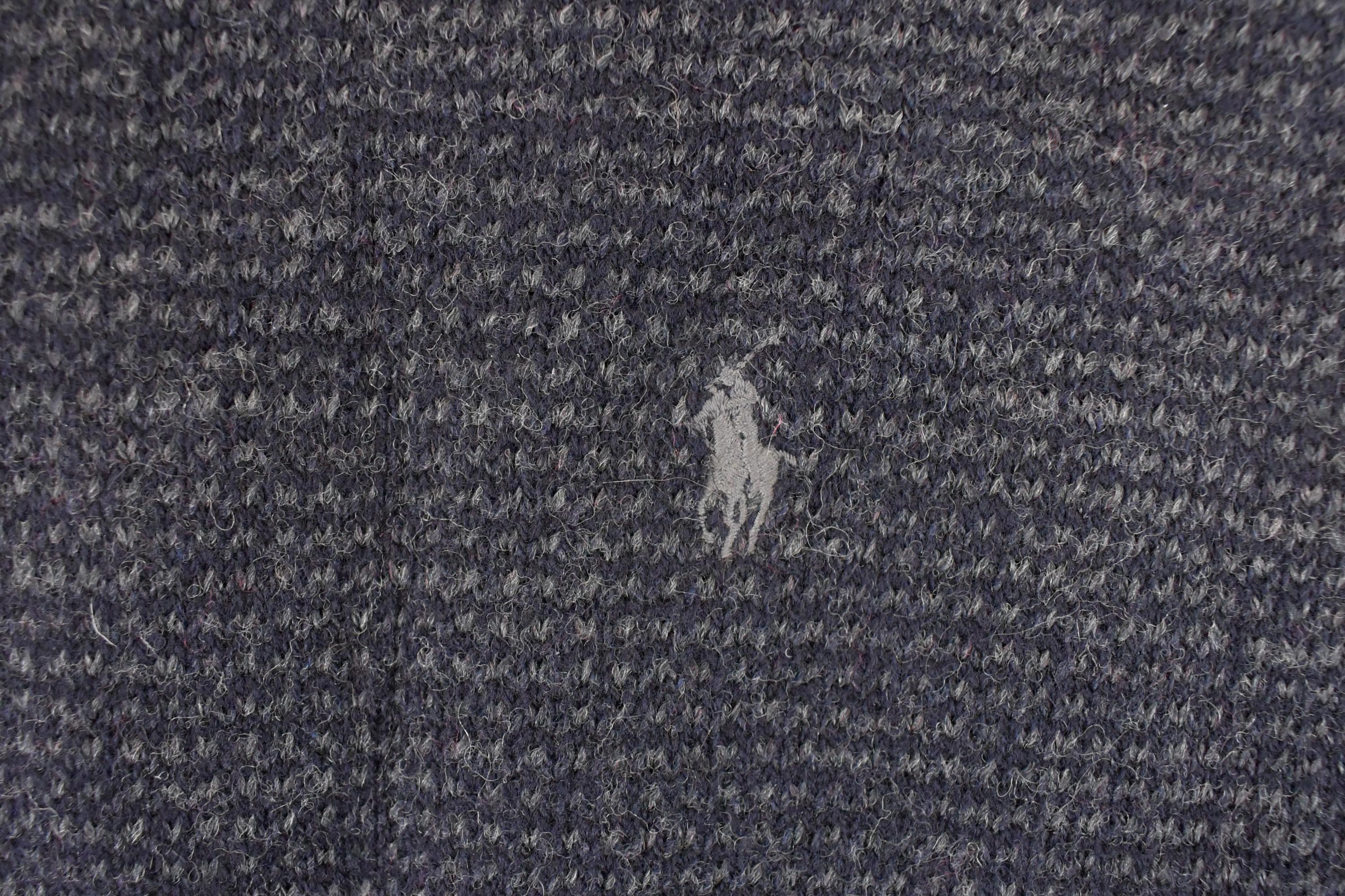 Vintage 1990s Polo By Ralph Lauren Abstract Wool Knit V Neck Sweater Vest Mens L