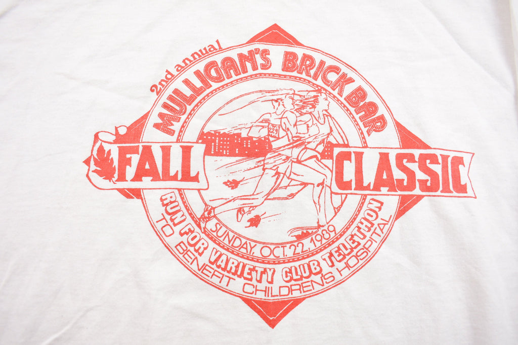 Vintage 1989 Milligan's Brick Bar Fall Classic Graphic Long Sleeve Shirt /