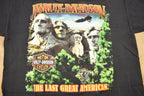 Vintage 1988 Harley Davidson Burlington VT Mt Rushmore Graphic T-Shirt /