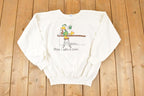 Vintage 1987 John Baron Irish I Was A Duck Cartoon Comedy Crewneck Sweatshirt Men's L