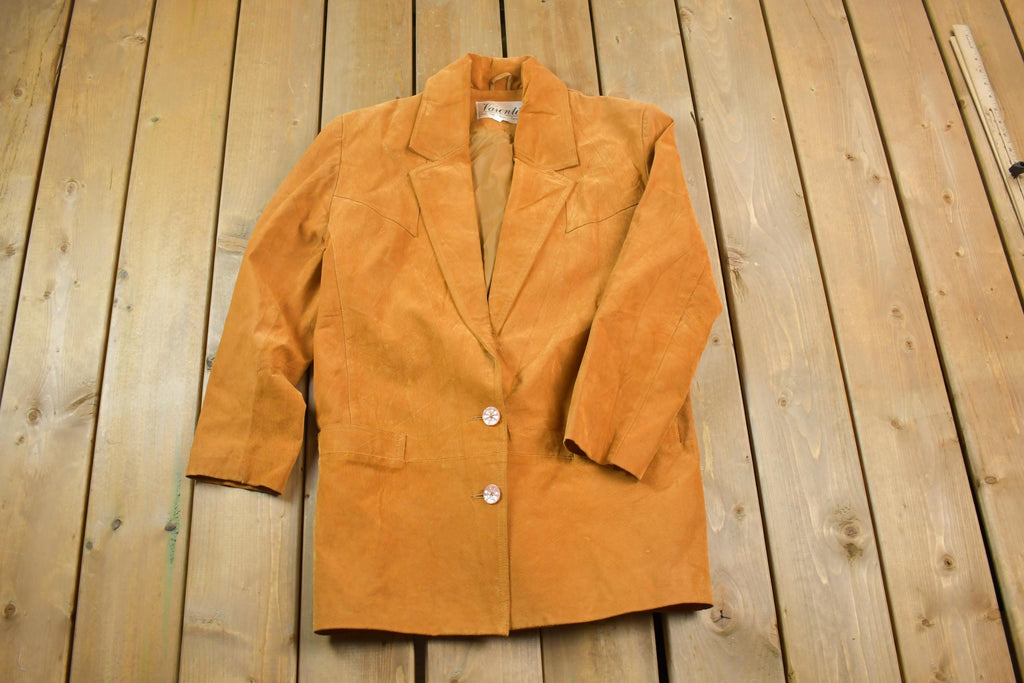Vintage 1980s Varente Women's Full Length Leather Suade Trench Coat