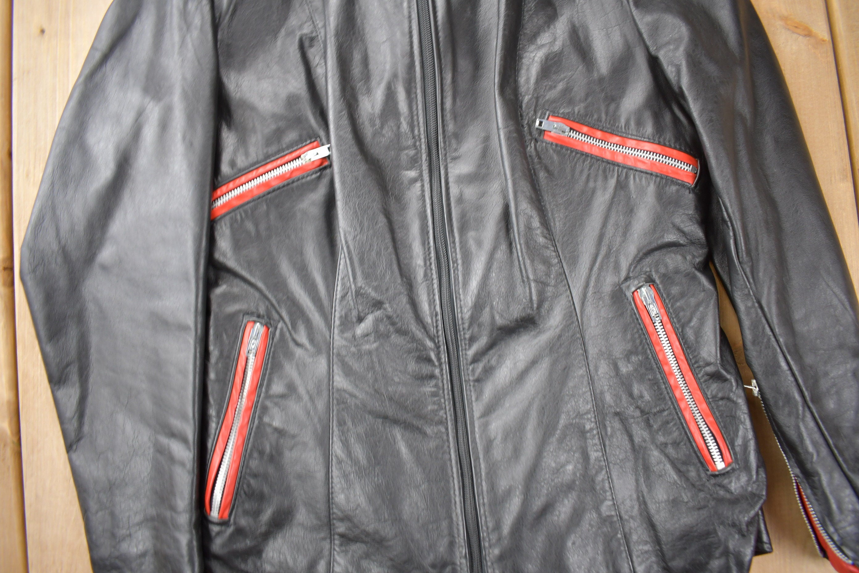 Vintage 1990s Leather Women's Multi Zipper Jacket
