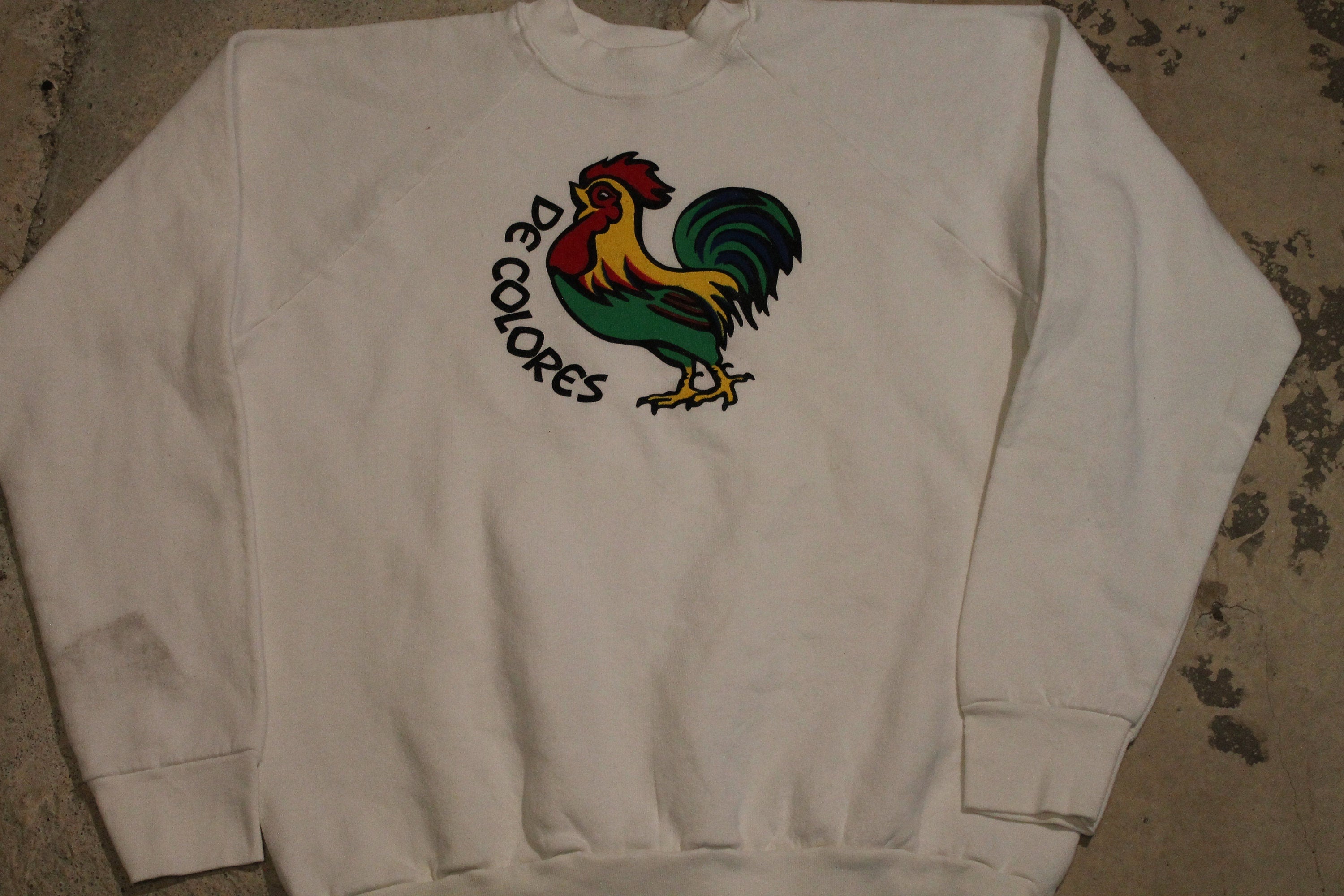 Vintage 1990s De Colores Rooster Graphic Crewneck Sweatshirt