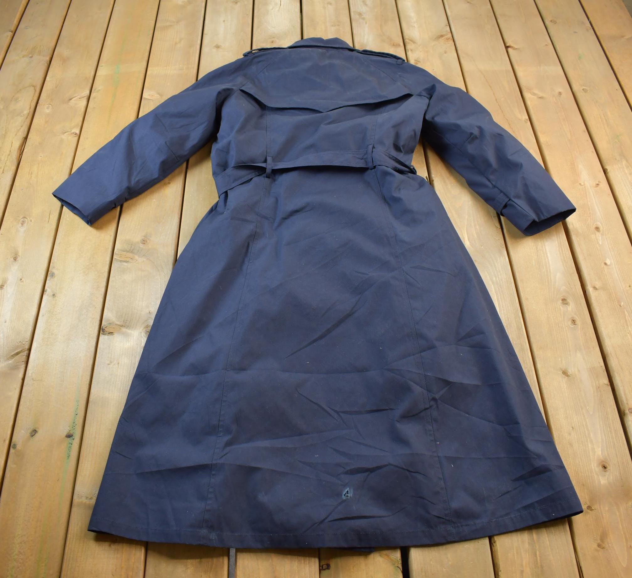 Vintage 1980s United States Air Force Navy Blue Trench Coat LOST BOYS VINTAGE Vintage 1980s United States Air Force Navy Blue Trench Coat LOST BOYS VINTAGE