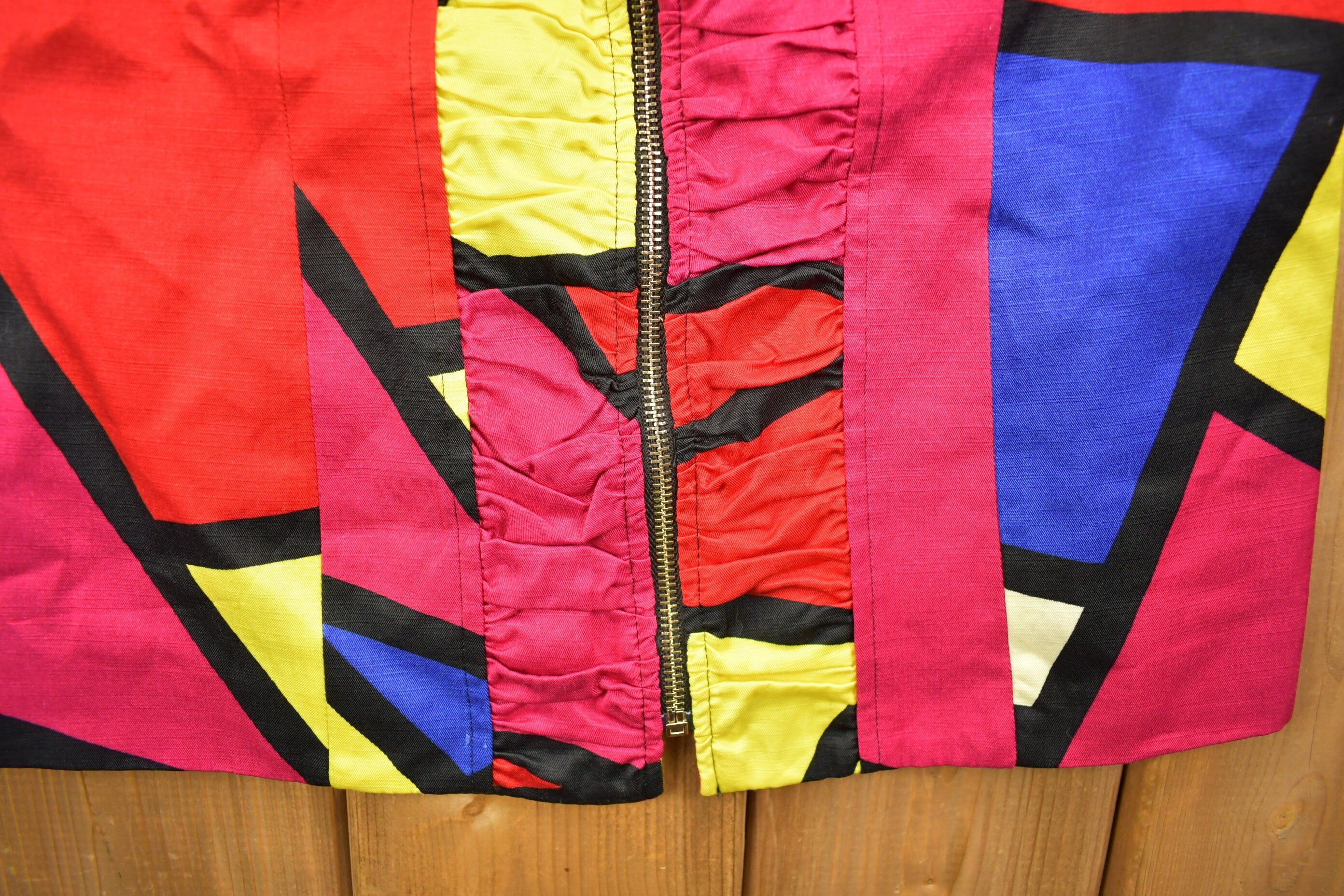 Vintage 1990s Mishca Color Block Windbreaker Jacket