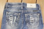 Vintage Deadstock Y2K Miss Me Bedazzled Low Rise Jeans Women's Size 26x27