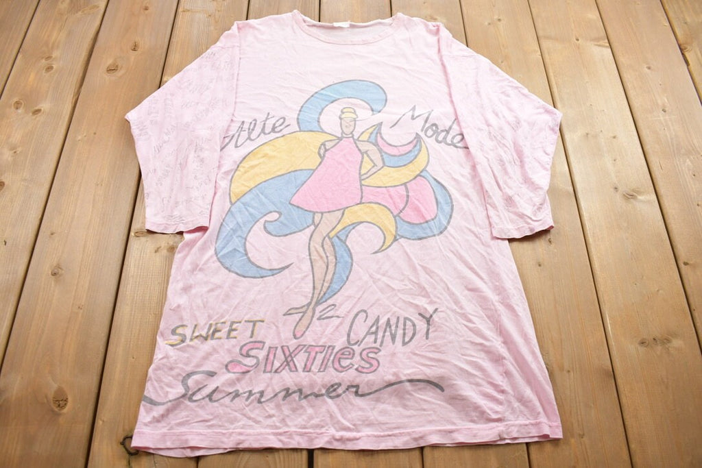 Vintage 1990s Sweet Candy Sixties Summer Graphic T-Shirt