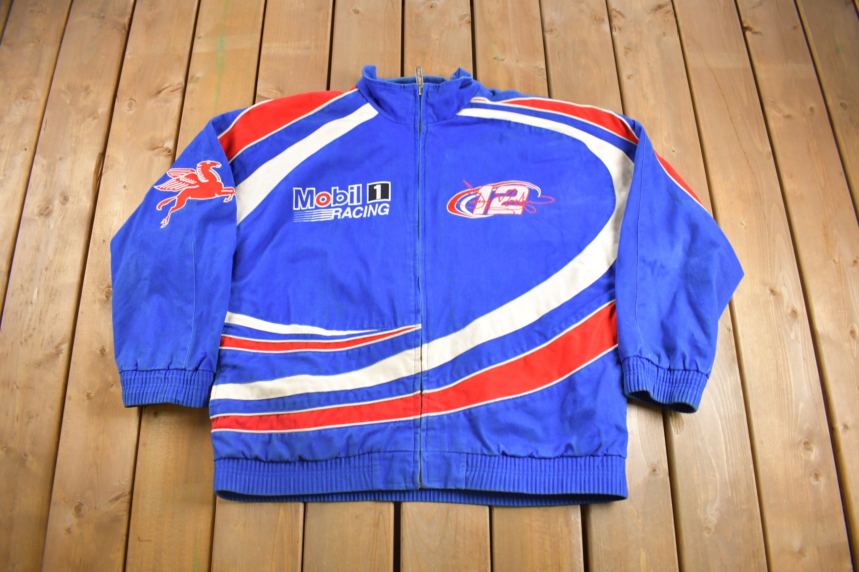 Vintage 1990s Mobil 1 Racing Nascar Jacket