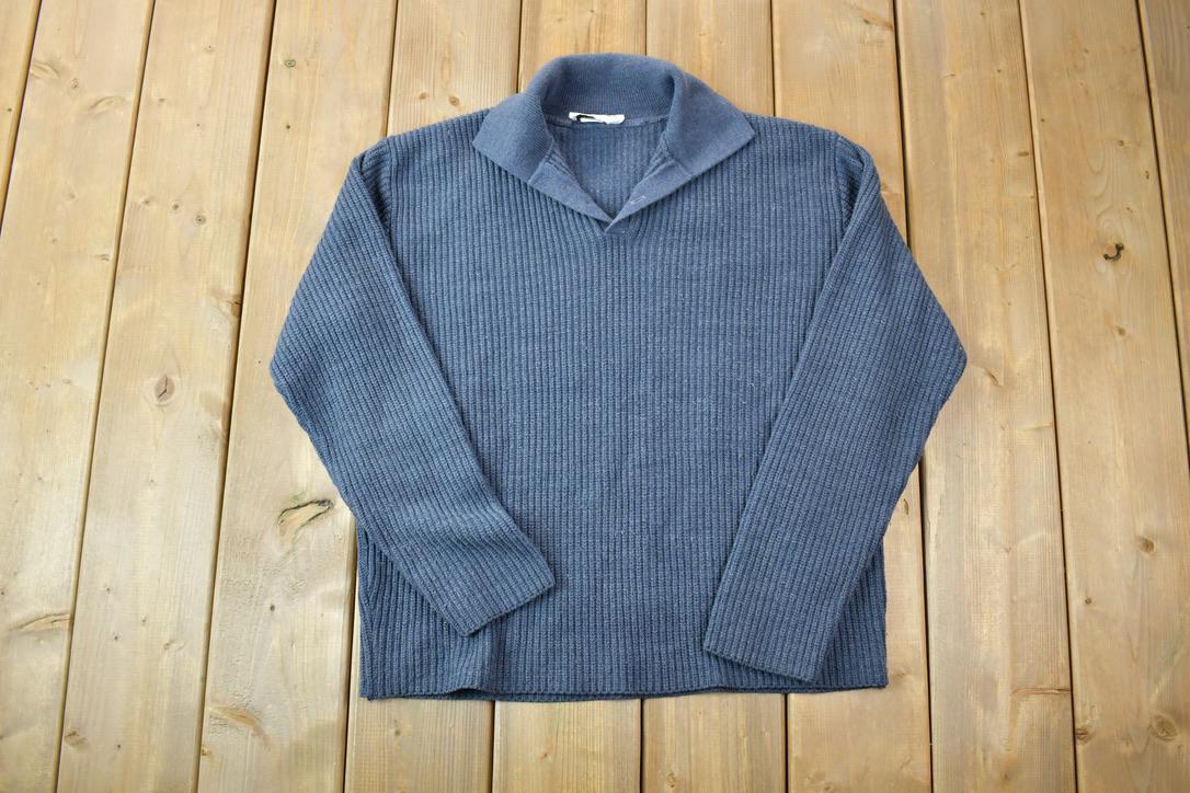 Vintage 1990s Boutique Tricots Knit Colaared Sweater /