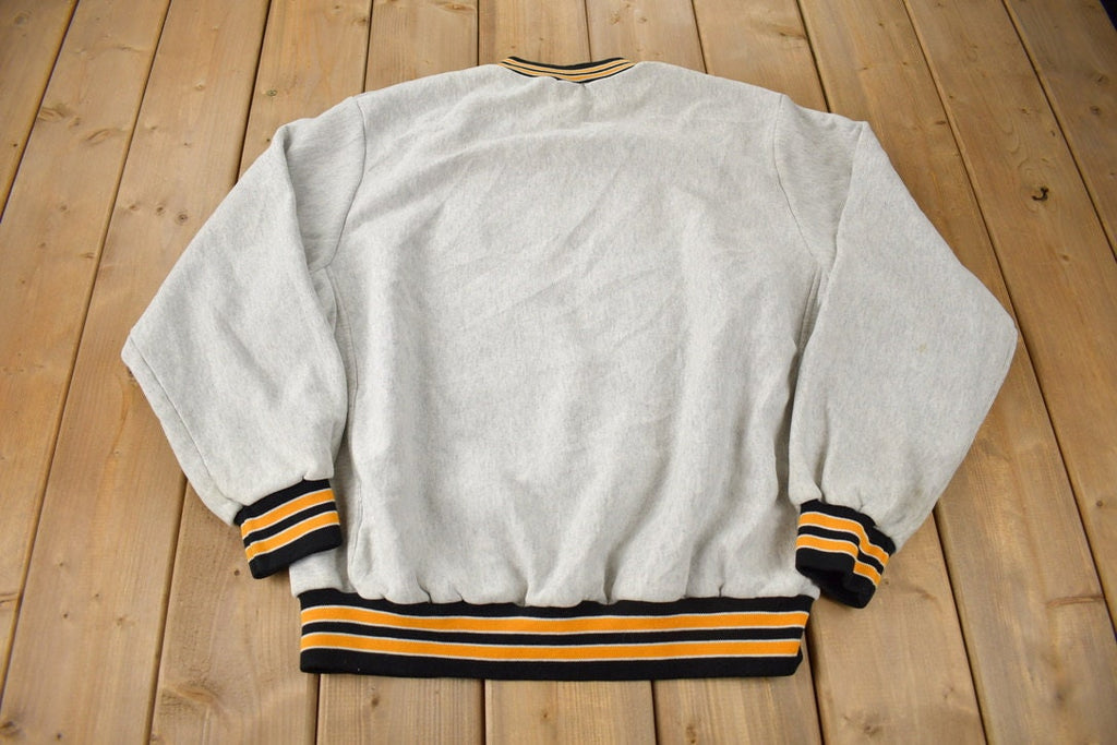 Vintage 1990s TRUMBULL TOUCHDOWN Club Embroidered Crewneck Sweatshirt Made In USA