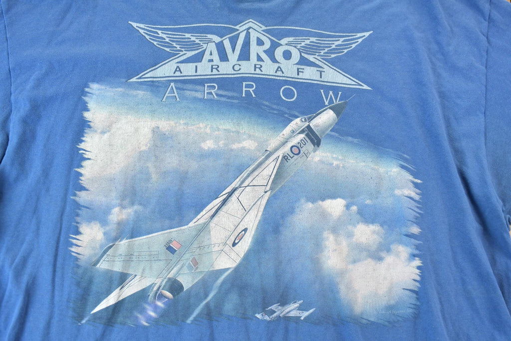 Vintage 1990s Avro Arrow Fighter Jet Graphic T-Shirt