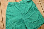 Vintage 1990s Green High Waist Denim Shorts