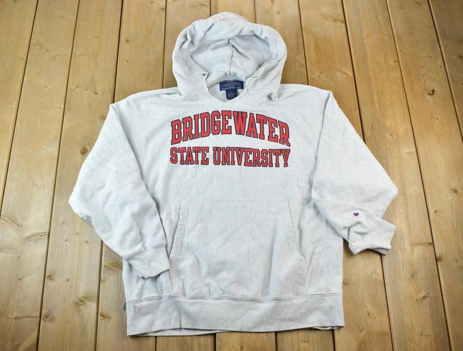 Vintage 1990s Champion Reverse Weave Bridgewater State University Hoodie Sweatshirt