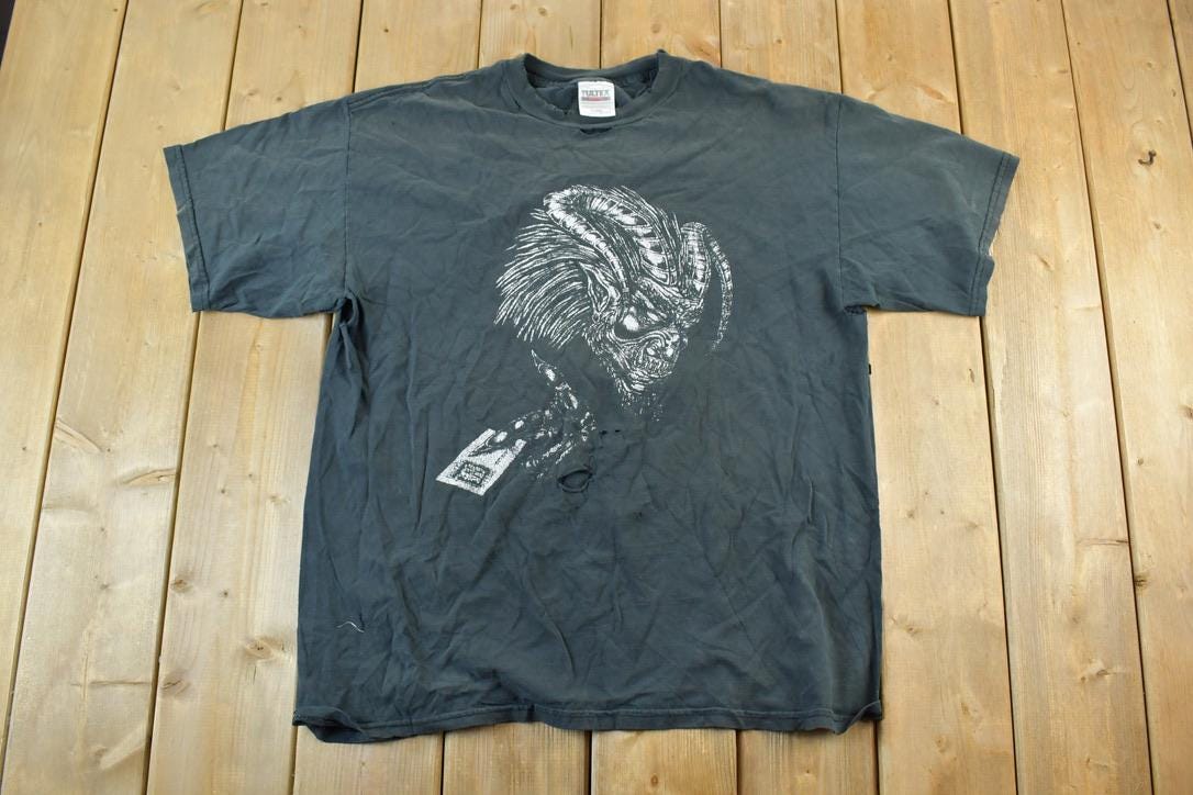 Vintage 1990s Baphomet Malefic Tattoos Streetsville Single Stitch T-Shirt