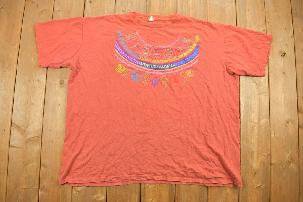 Vintage 1990s Aztec Patterned Souvenir T Shirt