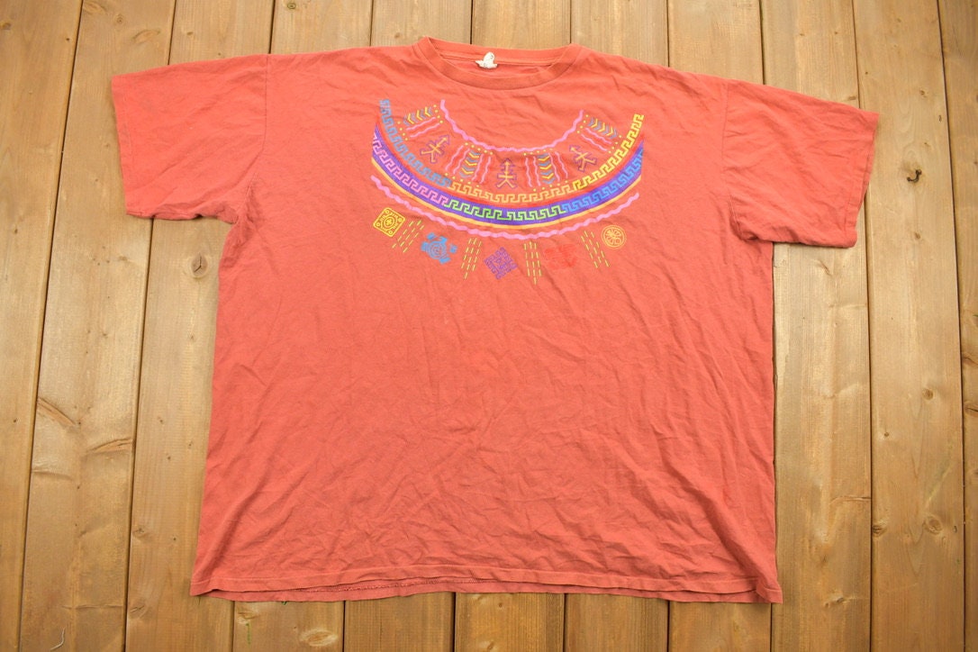 Vintage 1990s Aztec Patterned Souvenir T Shirt