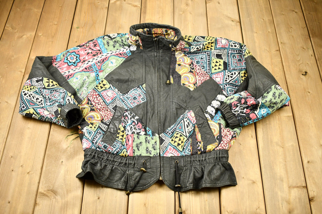 Vintage 1990s Abstract Art Pattern All Over Graphic Winlit Jacket