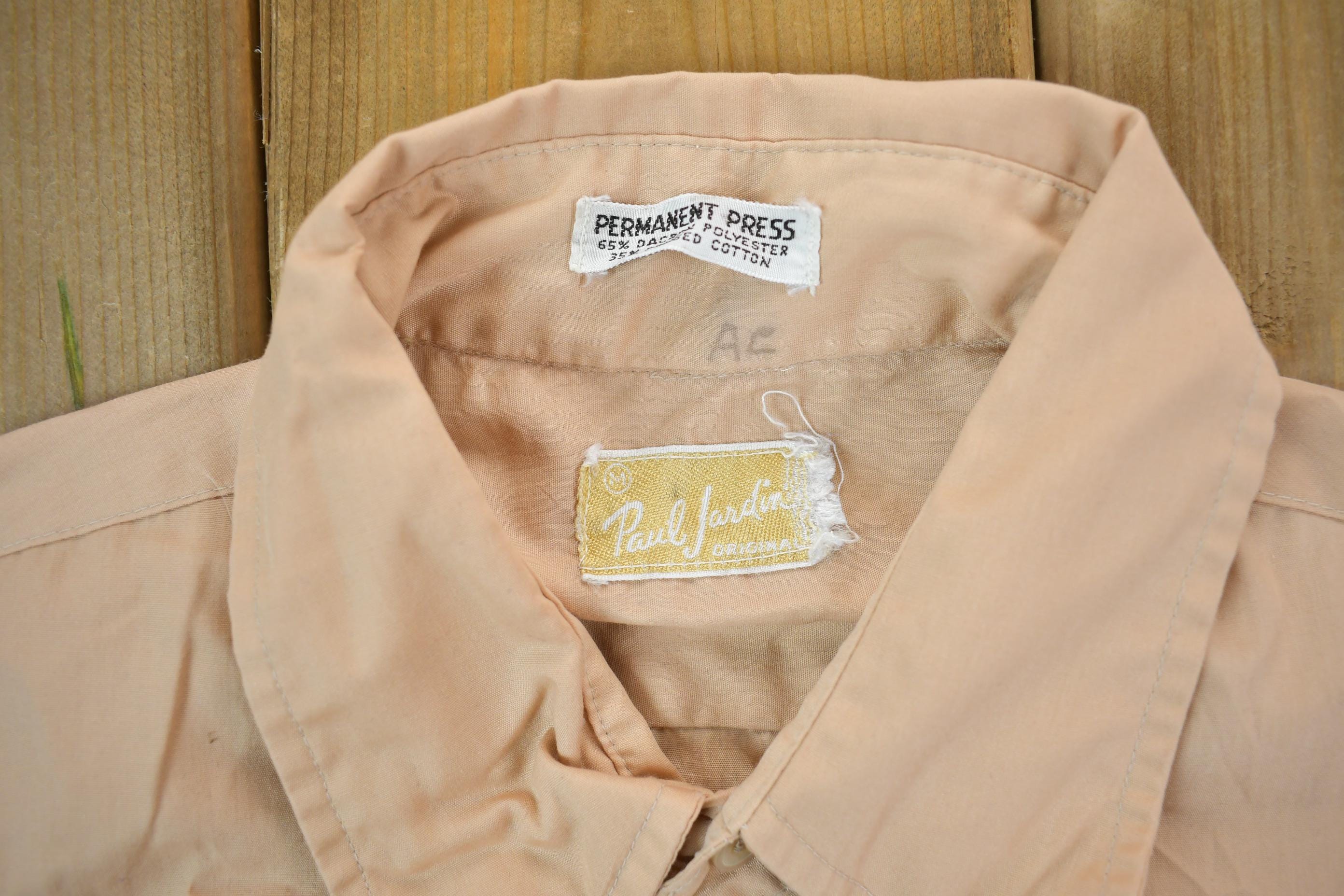 Vintage 1990s Blank Tan Button Up Shirt