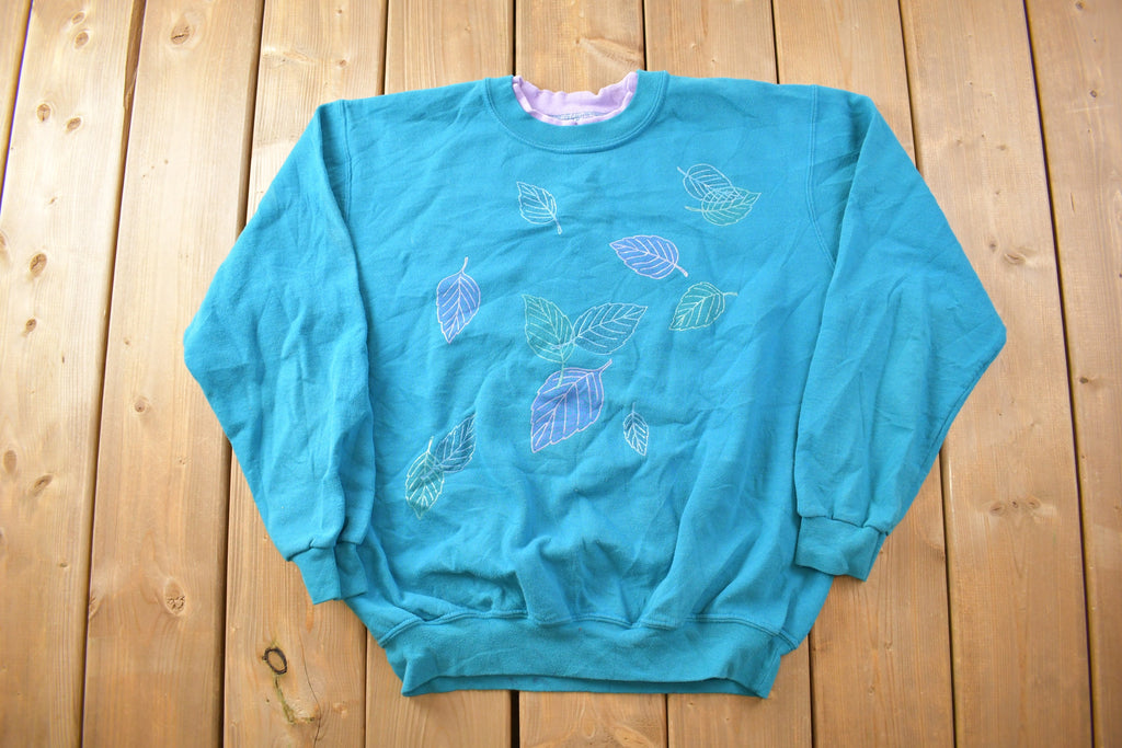 Vintage 1990s Cute Leaf Theme Crewneck Sweater
