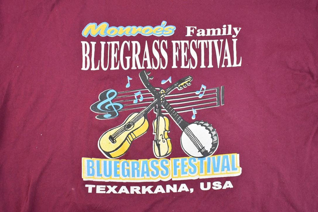 Vintage 1990s Monroe's Bluegrass Festival Souvenir T-Shirt / Vintage Streetwear / Vacation Tee / Travel T Shirt