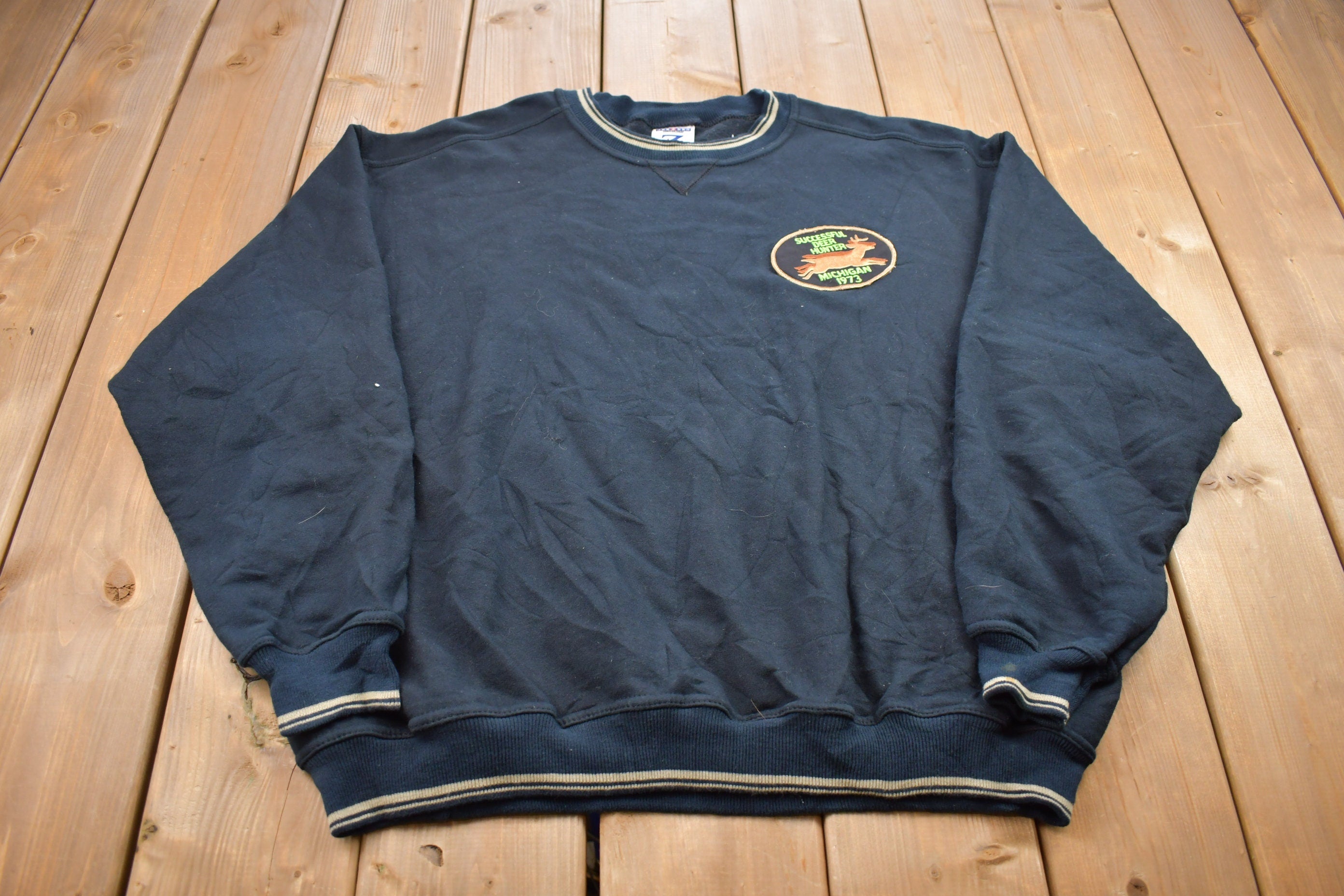 Vintage 1990s Successful Deer Hunter Michigan Crewneck Sweatshirt