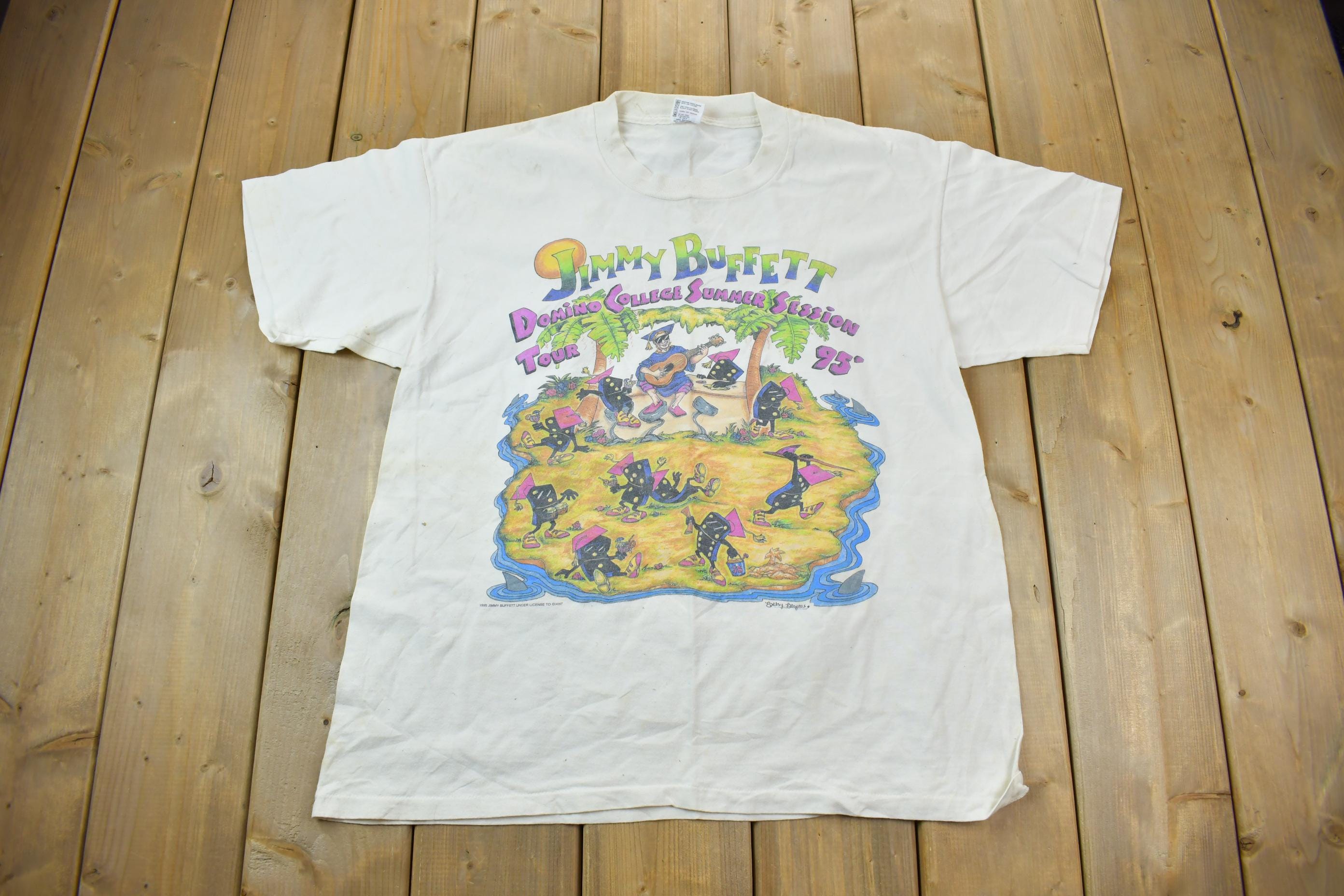 Vintage 1995 Jimmy Buffett Domino College Summer Session Graphic T Shirt