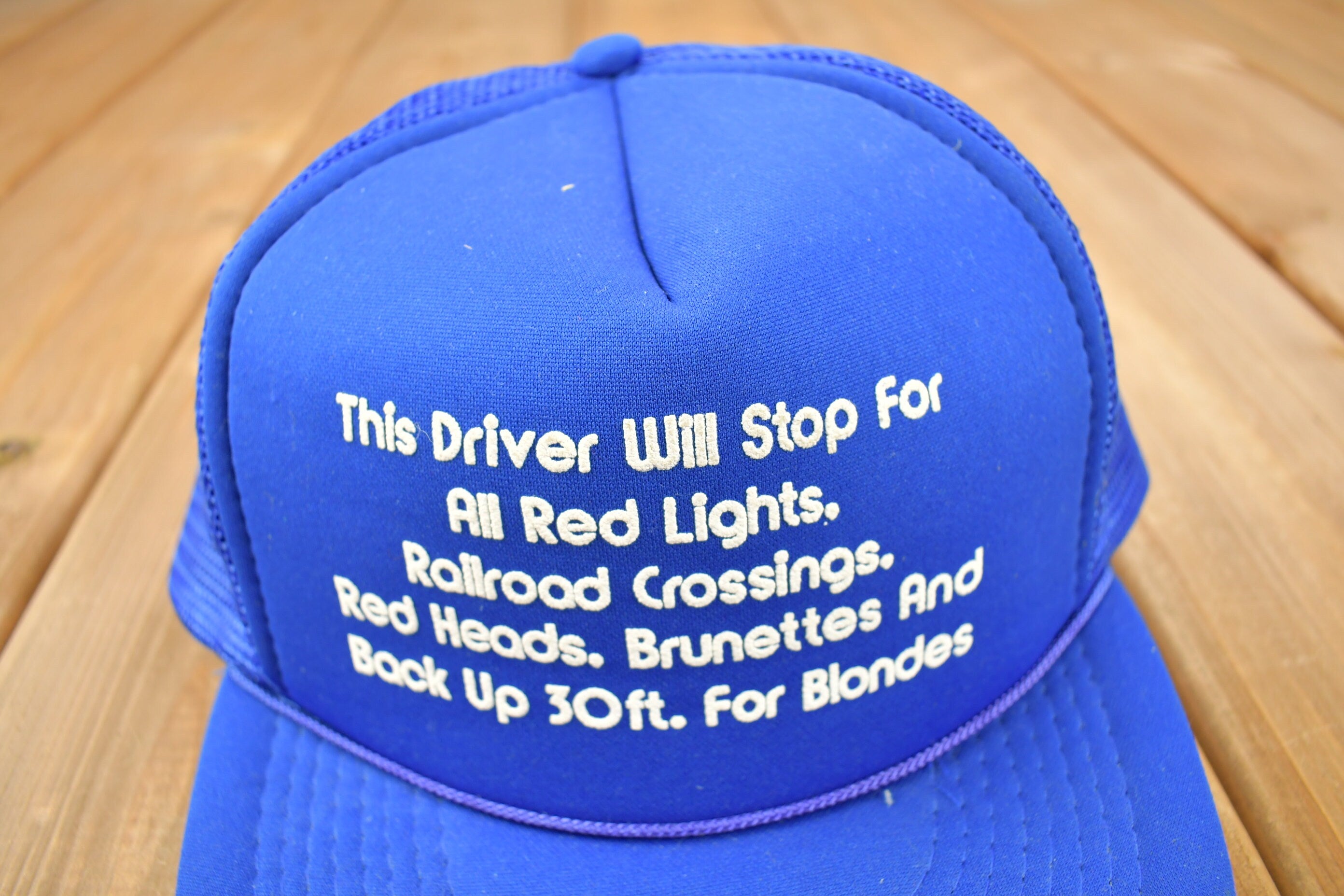 Vintage 1980s Funny Truck Driver Theme Trucker Hat