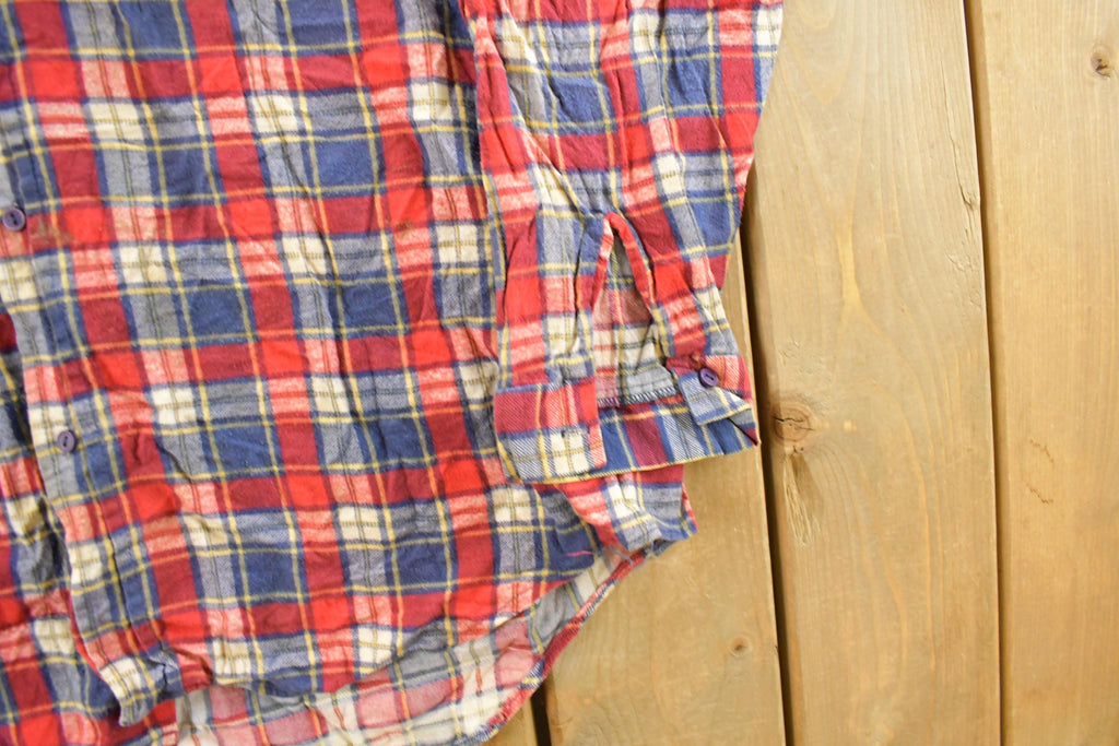 Vintage 1990s American Edition Plaid Flannel Button Up Shirt Men's 2XL