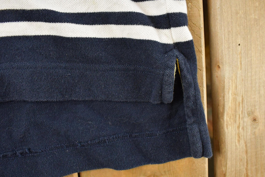 Vintage 1990s Nautica Striped Polo Shirt Men's Large / 90s Polo Shirt / Souvenir / Athleisure / Streetwear / Preppy / Nautical Sailing