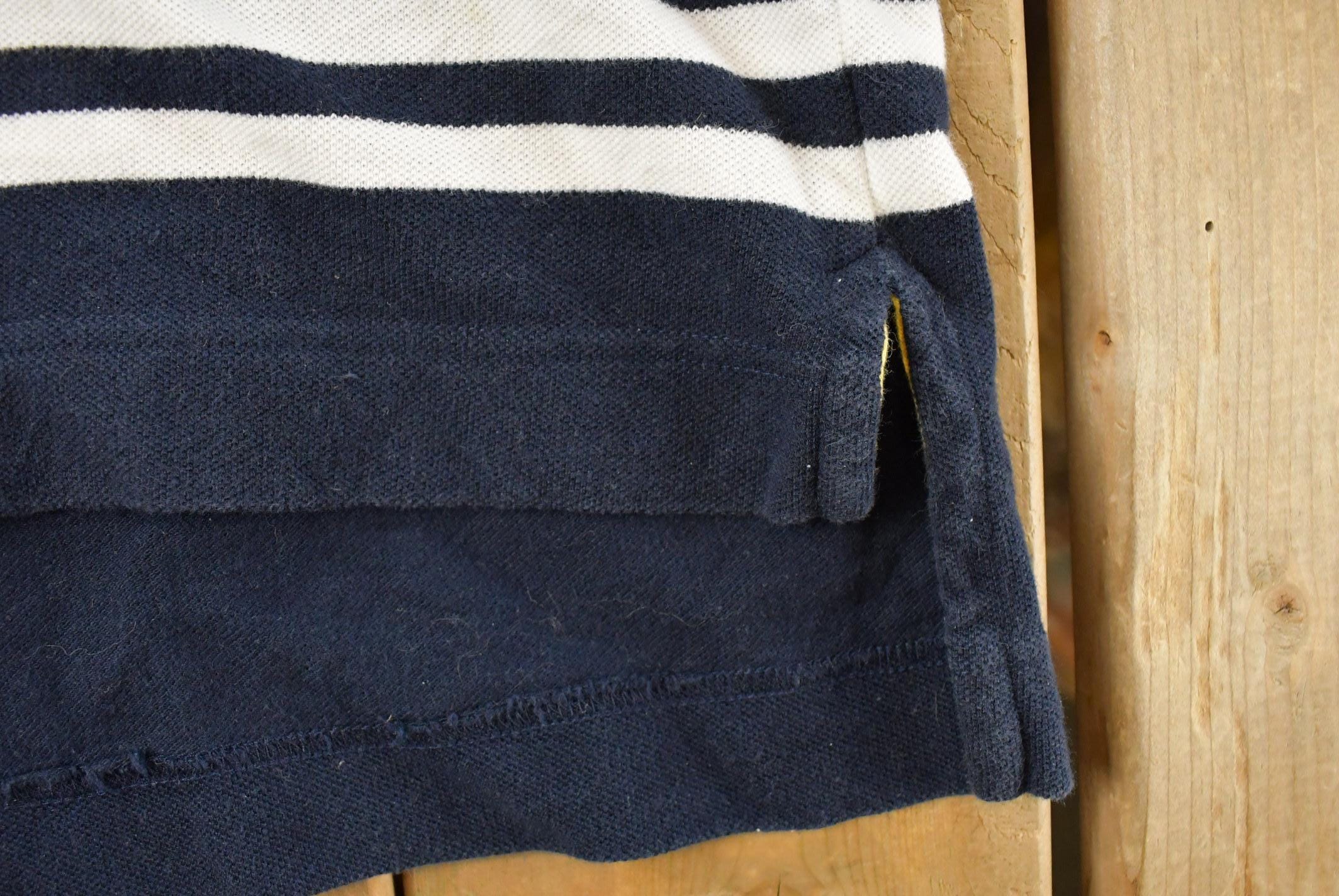 Vintage 1990s Nautica Striped Polo Shirt Men's Large / 90s Polo Shirt / Souvenir / Athleisure / Streetwear / Preppy / Nautical Sailing