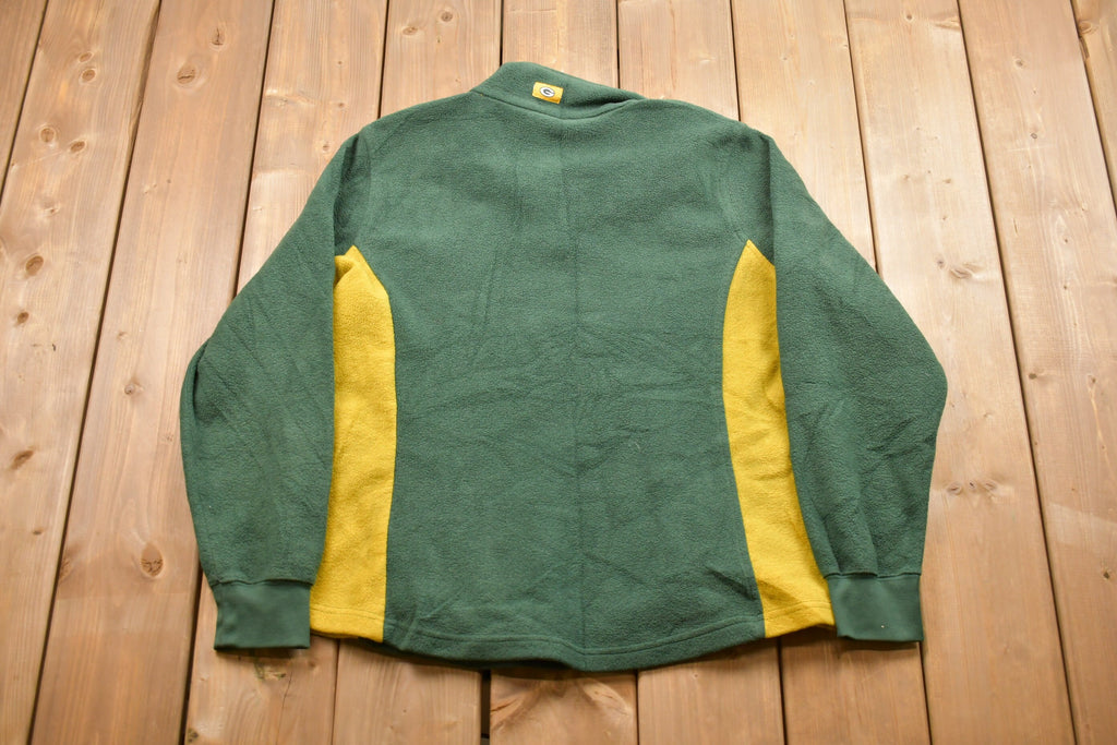 Vintage 1990s Green Bay Packers Quarter Zip Fleece Sweater