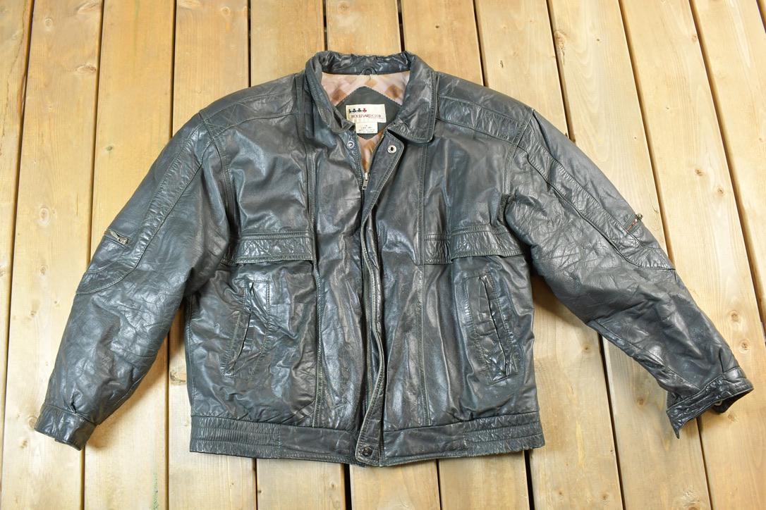 Vintage 1990s Boulevard Club Leather Jacket Made In USA