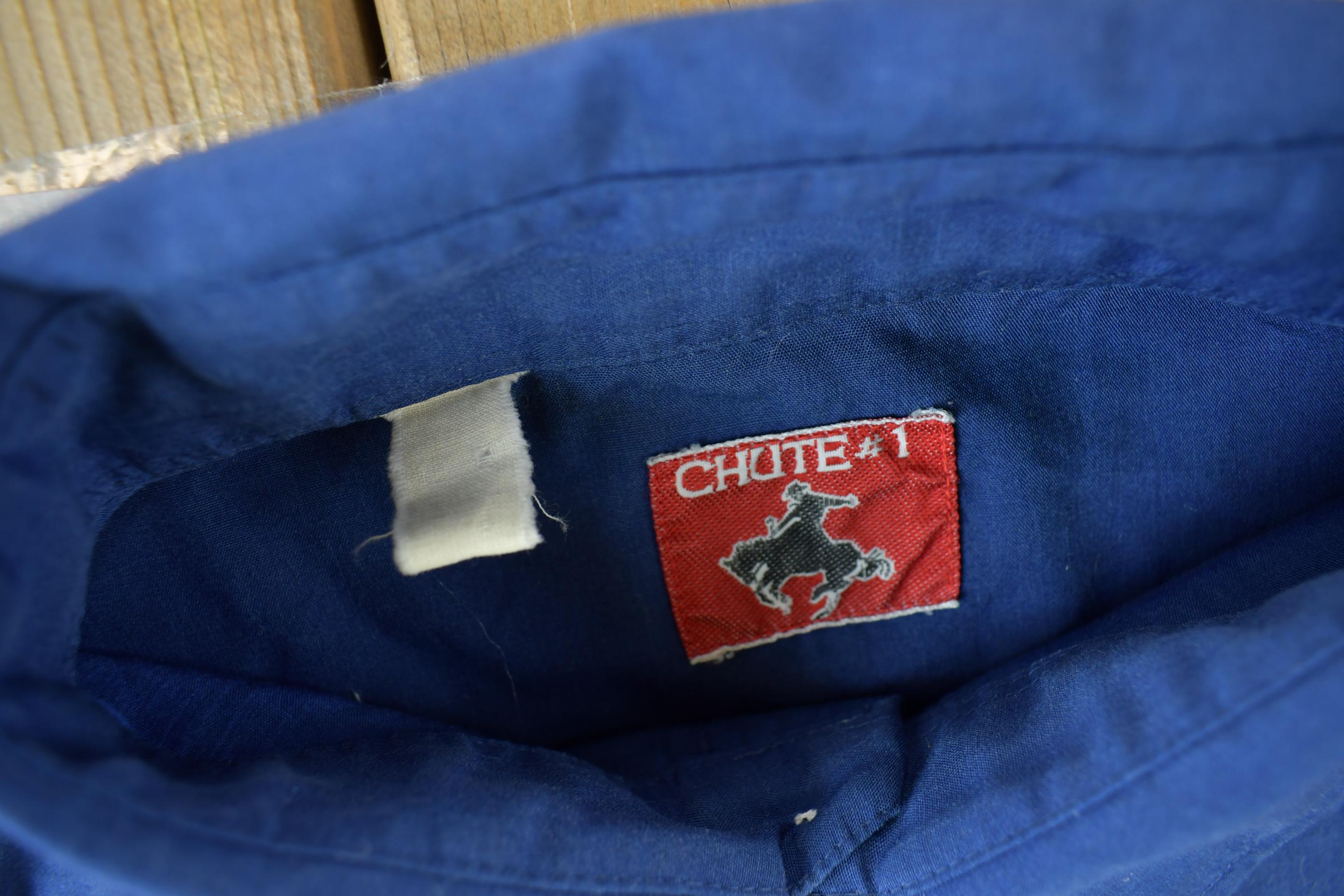 Vintage 1970s Chute #1 Western Wear Pearl Snap Embroidered Button Up Shirt  Made In USA  Size Large  True Vintage  Cowboy Shirt