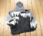 Vintage 1990s Eagle Fleece Heavy Hooded Sweater