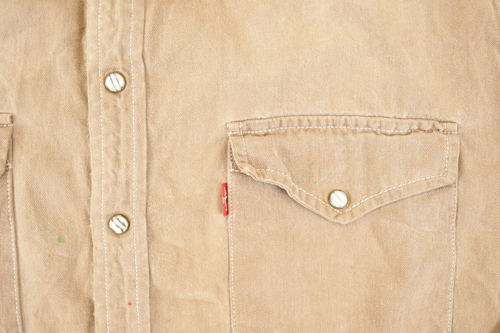 Vintage 1990s Tan Levis Button Up Shirt Men's L