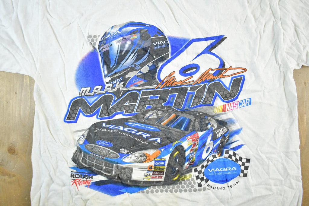 Vintage 2002 Mark Martin Viagra Nascar Racing Tour Graphic T Shirt Men's Large
