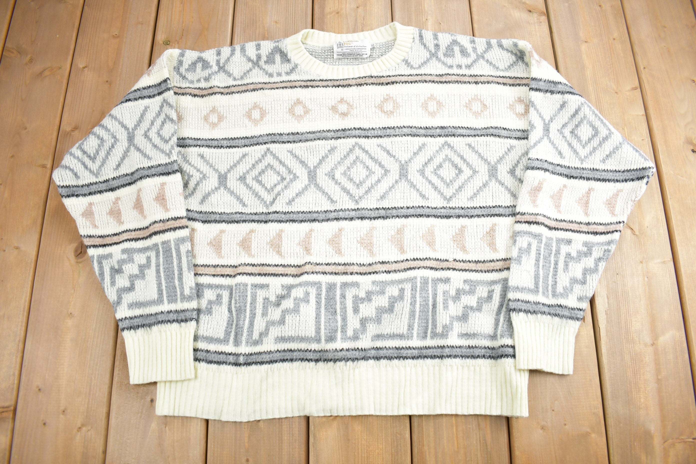 Vintage 1980s London Fog Made In USA Knit Sweater