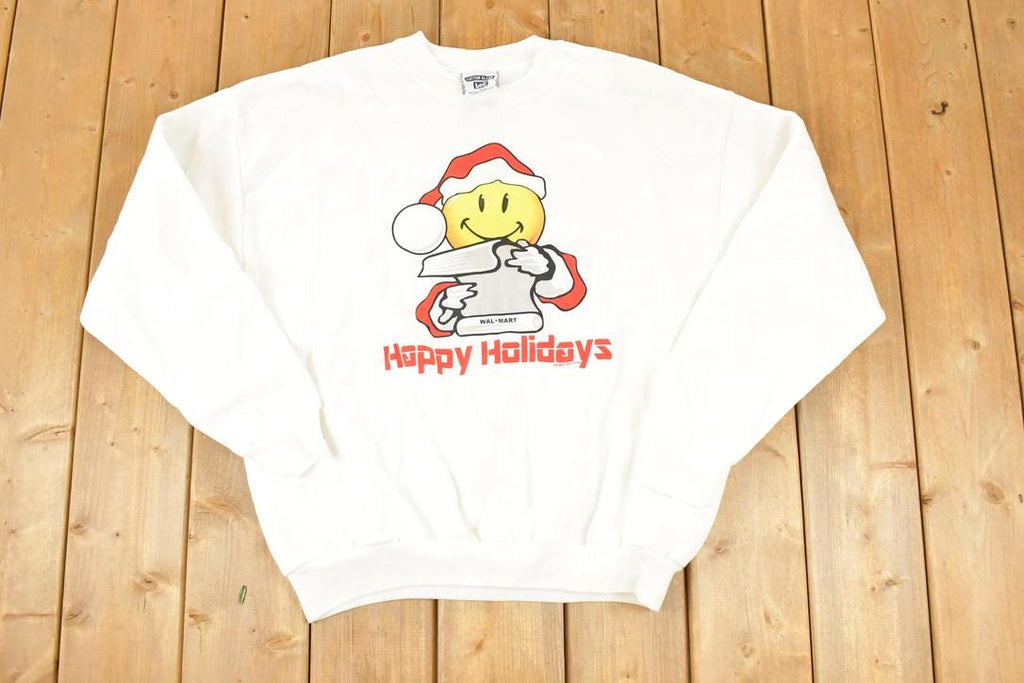 Vintage 1990s Walmart Happy Holidays Christmas Crewneck Sweatshirt Men's XL