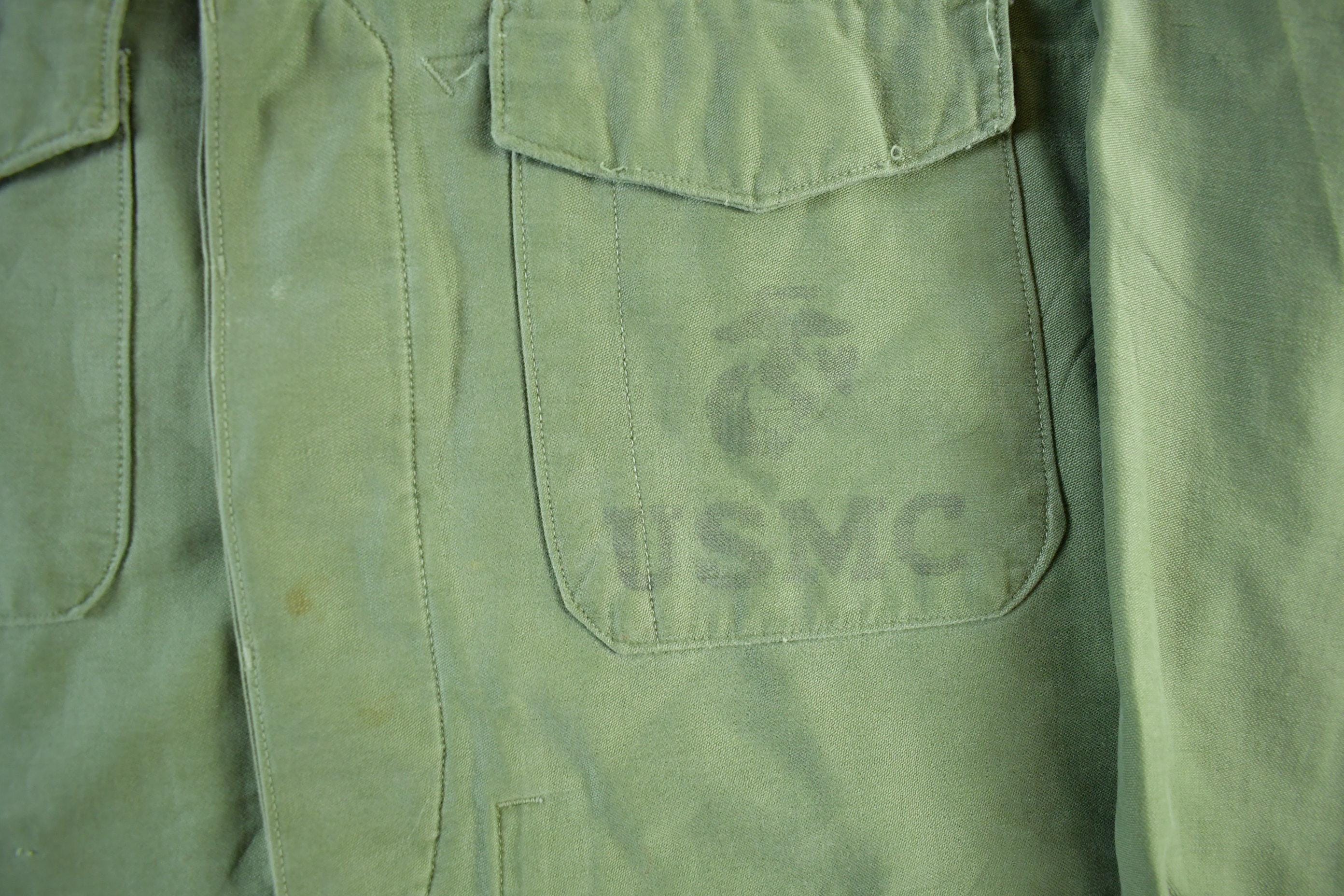 Vintage 1960s OG-107 Military Sateen Shirt Men's Large