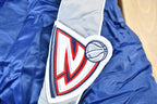 Vintage 1990s Bigman Sports New Jersey Nets NBA Basketball Embroidered Snap Button Satin Bomber Jacket