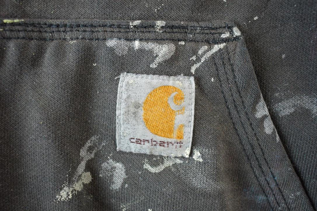 Vintage Distressed Carhartt Full Zip Fleece Lined Hoodie Sweatshirt