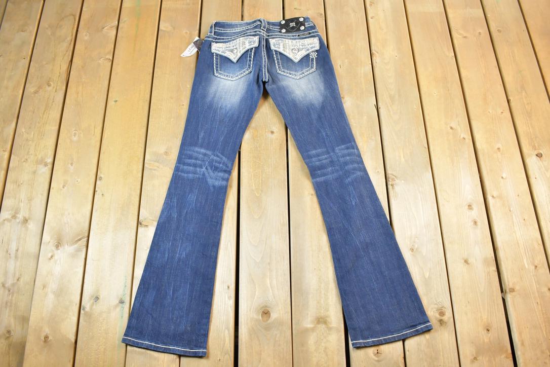 Vintage Y2K Miss Me Bedazzled Low Rise Jeans Size 26x31